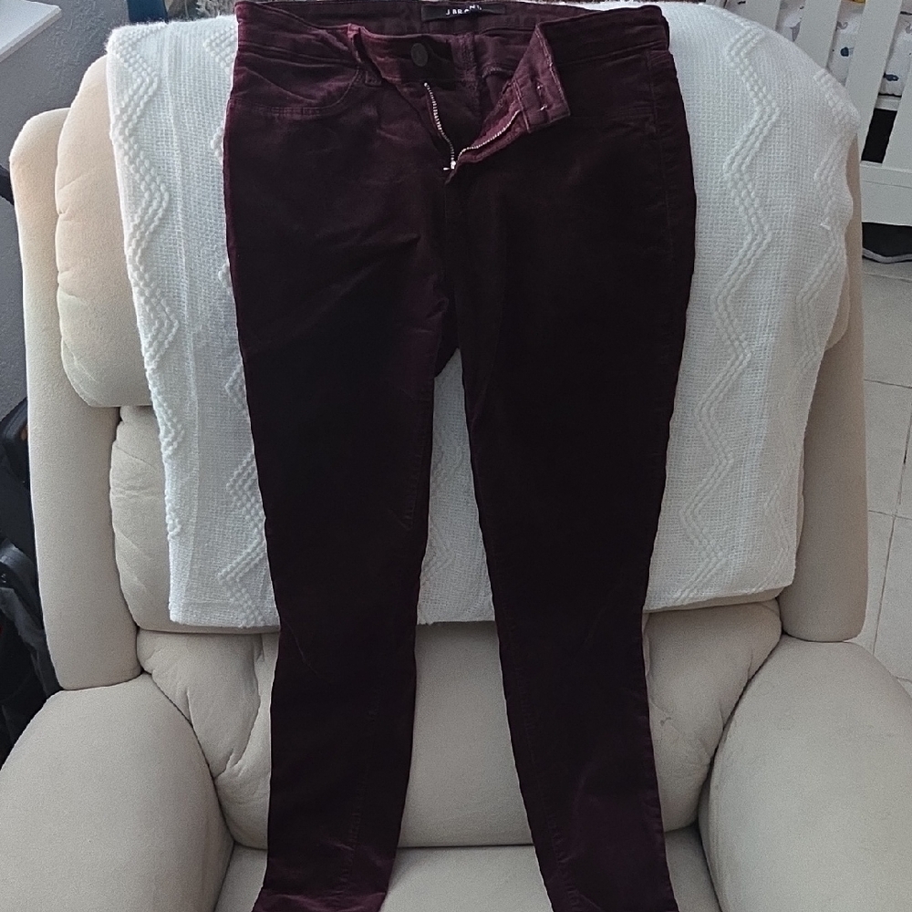 J Brand Women's Skinny Pants in Deep Burgundy